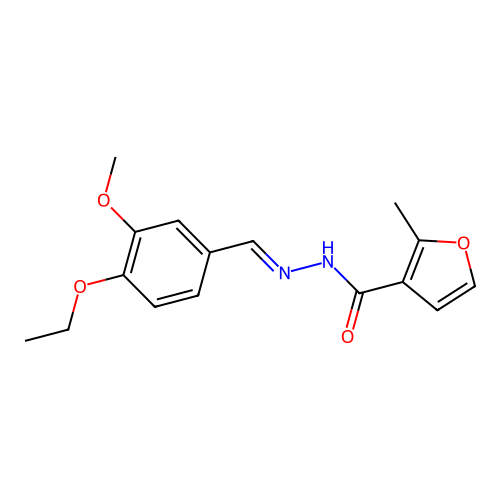 N'-[(E)-(4-ethoxy-3-methoxyphenyl)methylidene]-2-methylfuran-3-carbohydrazide structure