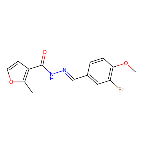 N'-[(E)-(3-bromo-4-methoxyphenyl)methylidene]-2-methylfuran-3-carbohydrazide structure