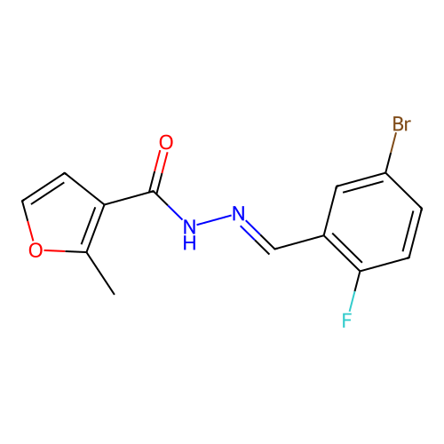 N'-(5-Bromo-2-fluorobenzylidene)-2-methyl-3-furohydrazide structure