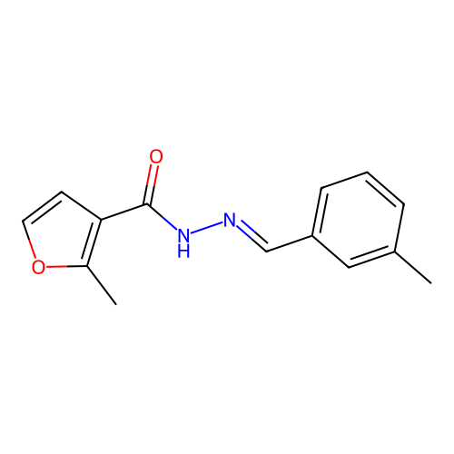 2-methyl-N'-[(E)-(3-methylphenyl)methylidene]furan-3-carbohydrazide structure
