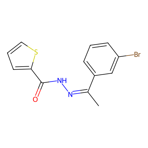 (Z)-N'-(1-(3-bromophenyl)ethylidene)thiophene-2-carbohydrazide structure