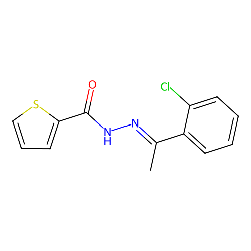 N'-(1-(2-Chlorophenyl)ethylidene)-2-thiophenecarbohydrazide structure