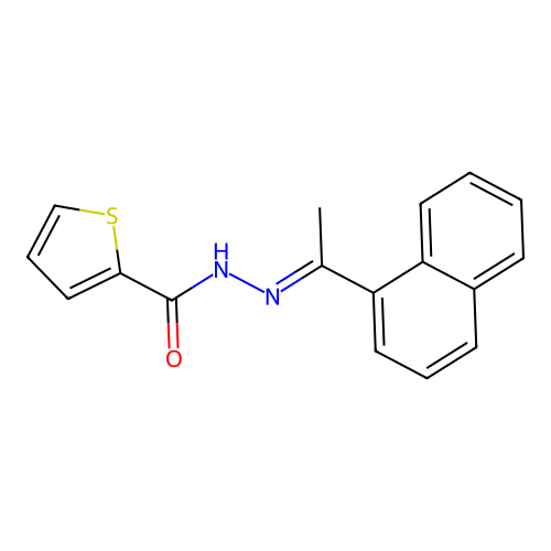 N'-[(1E)-1-(naphthalen-1-yl)ethylidene]thiophene-2-carbohydrazide structure
