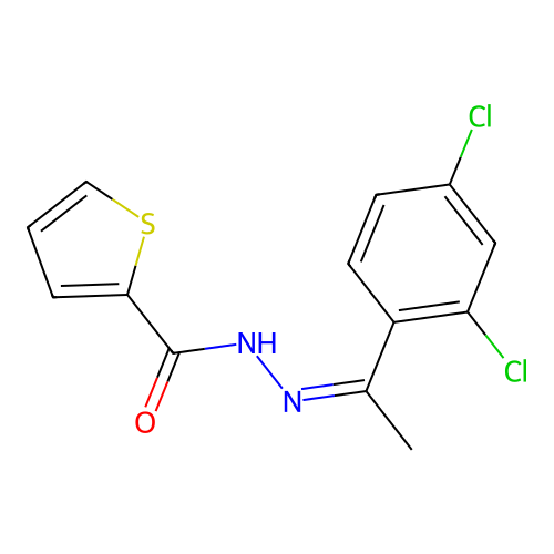 (Z)-N'-(1-(2,4-dichlorophenyl)ethylidene)thiophene-2-carbohydrazide structure