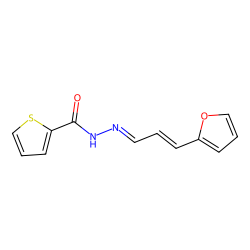 N'-(3-(2-Furyl)-2-propenylidene)-2-thiophenecarbohydrazide structure