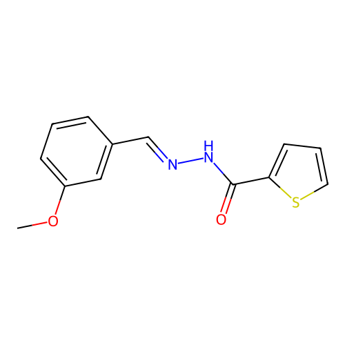 N'-(3-methoxybenzylidene)-2-thiophenecarbohydrazide structure