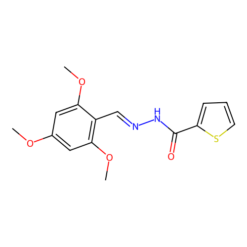 N'-[(E)-(2,4,6-trimethoxyphenyl)methylidene]thiophene-2-carbohydrazide structure