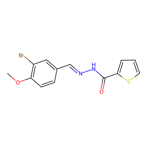 N'-[(E)-(3-bromo-4-methoxyphenyl)methylidene]thiophene-2-carbohydrazide structure