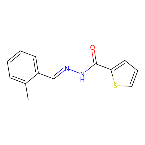 N'-(2-methylbenzylidene)-2-thiophenecarbohydrazide structure
