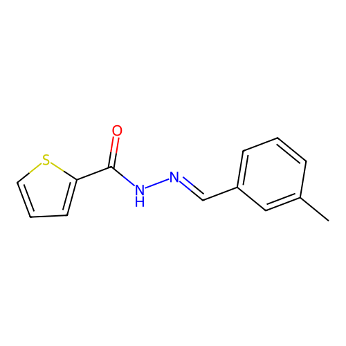 N'-(3-methylbenzylidene)-2-thiophenecarbohydrazide structure