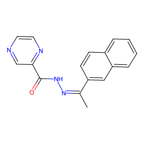 N'-[(1Z)-1-(naphthalen-2-yl)ethylidene]pyrazine-2-carbohydrazide structure