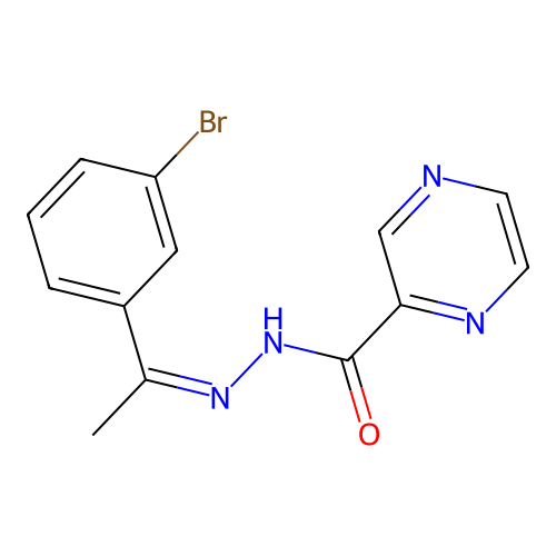 (Z)-N'-(1-(3-bromophenyl)ethylidene)pyrazine-2-carbohydrazide structure