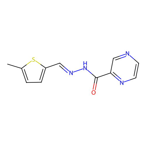 N'-[(E)-(5-methyl-2-thienyl)methylidene]-2-pyrazinecarbohydrazide structure