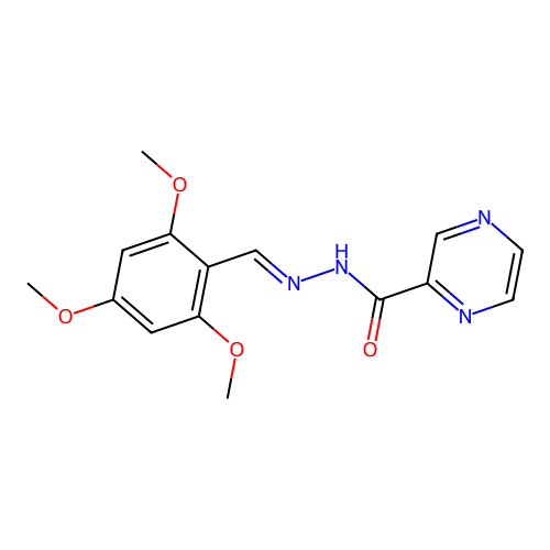 N'-[(E)-(2,4,6-trimethoxyphenyl)methylidene]pyrazine-2-carbohydrazide structure