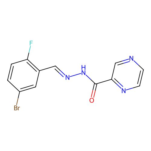 N'-[(E)-(5-bromo-2-fluorophenyl)methylidene]-2-pyrazinecarbohydrazide structure