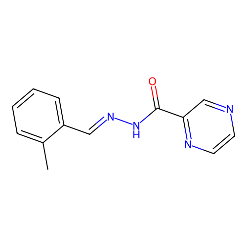(E)-N'-(2-methylbenzylidene)pyrazine-2-carbohydrazide structure