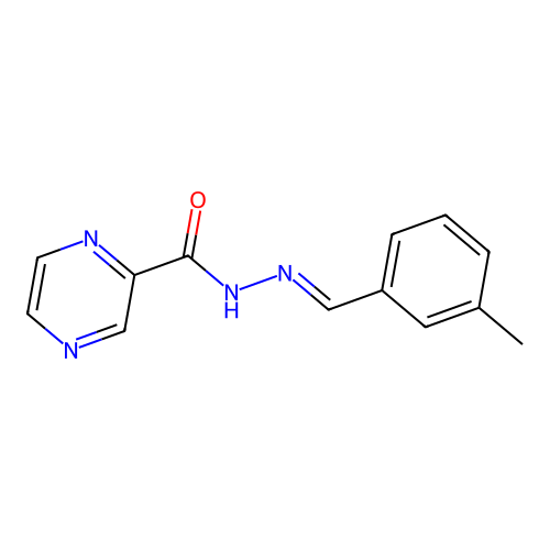 N'-[(E)-(3-methylphenyl)methylidene]pyrazine-2-carbohydrazide structure