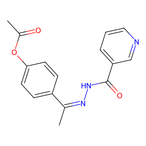 (Z)-4-(1-(2-nicotinoylhydrazono)ethyl)phenyl acetate structure