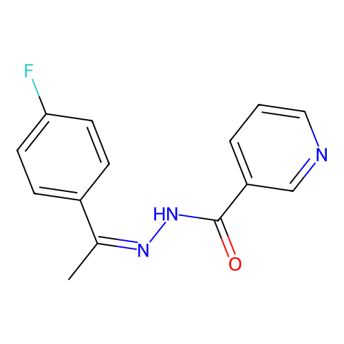 (Z)-N'-(1-(4-fluorophenyl)ethylidene)nicotinohydrazide structure