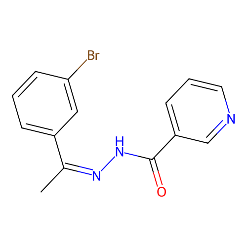 (Z)-N'-(1-(3-bromophenyl)ethylidene)nicotinohydrazide structure