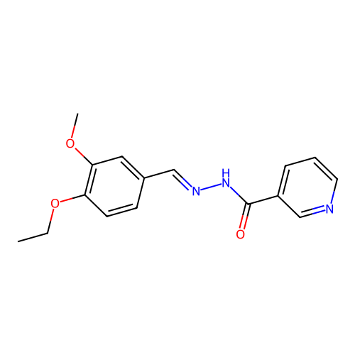 N'-[(E)-(4-ethoxy-3-methoxyphenyl)methylidene]pyridine-3-carbohydrazide structure