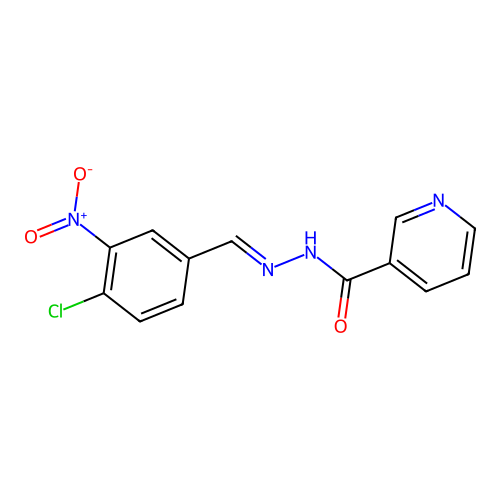 N'-[(E)-(4-chloro-3-nitrophenyl)methylidene]pyridine-3-carbohydrazide structure
