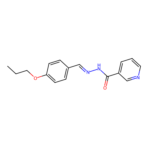 N'-[(E)-(4-propoxyphenyl)methylidene]pyridine-3-carbohydrazide structure