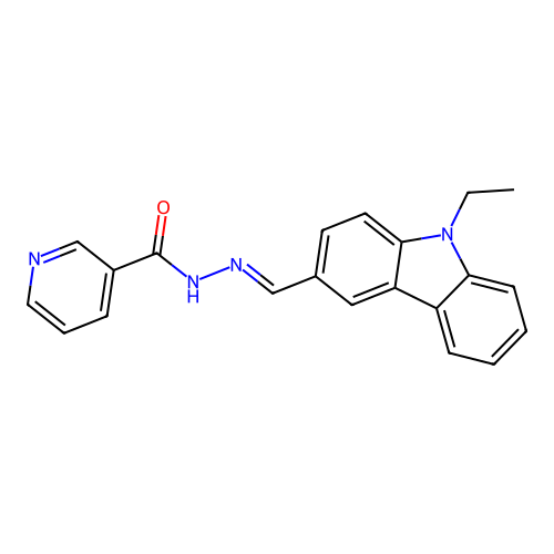 N'-[(E)-(9-ethyl-9H-carbazol-3-yl)methylidene]pyridine-3-carbohydrazide structure
