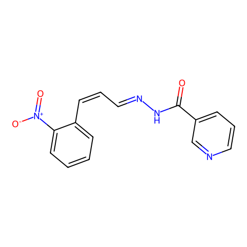 N'-[(1E,2Z)-3-(2-nitrophenyl)prop-2-en-1-ylidene]pyridine-3-carbohydrazide structure