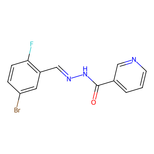 N'-[(E)-(5-bromo-2-fluorophenyl)methylidene]pyridine-3-carbohydrazide structure