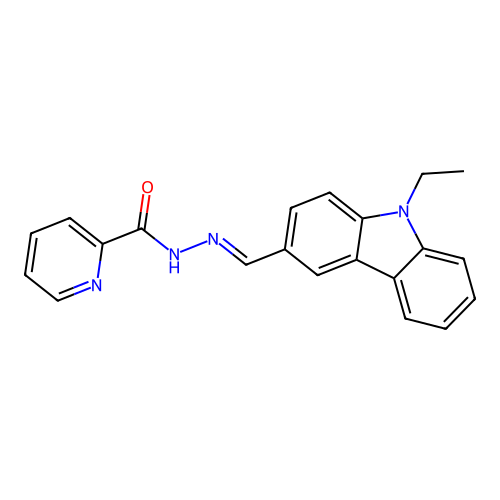 N'-[(E)-(9-ethyl-9H-carbazol-3-yl)methylidene]pyridine-2-carbohydrazide structure