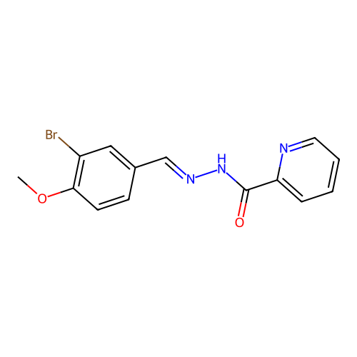 N'-[(E)-(3-bromo-4-methoxyphenyl)methylidene]pyridine-2-carbohydrazide structure
