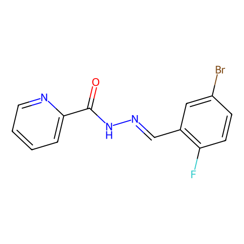 N'-[(E)-(5-bromo-2-fluorophenyl)methylidene]pyridine-2-carbohydrazide structure