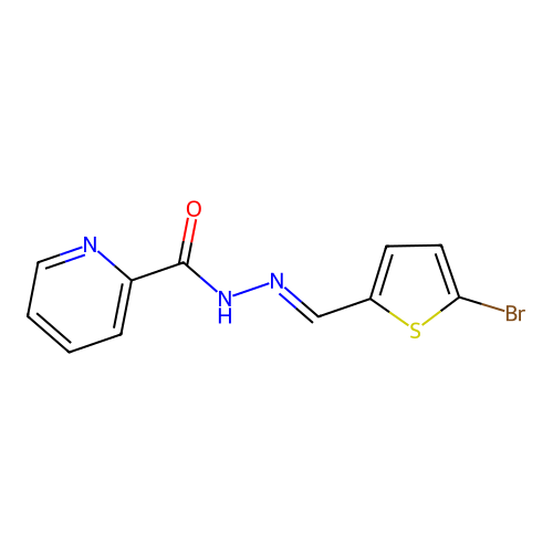 N-[(E)-(5-bromothiophen-2-yl)methylideneamino]pyridine-2-carboxamide structure
