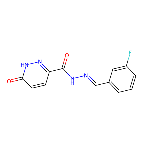 (E)-N'-(3-fluorobenzylidene)-6-oxo-1,6-dihydropyridazine-3-carbohydrazide structure