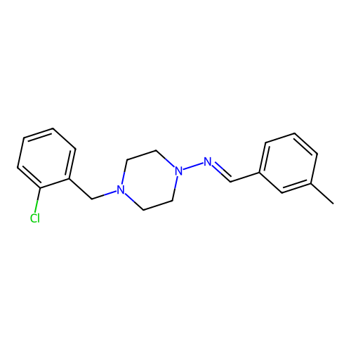 4-(2-Chlorobenzyl)-N-(3-methylbenzylidene)-1-piperazinamine structure