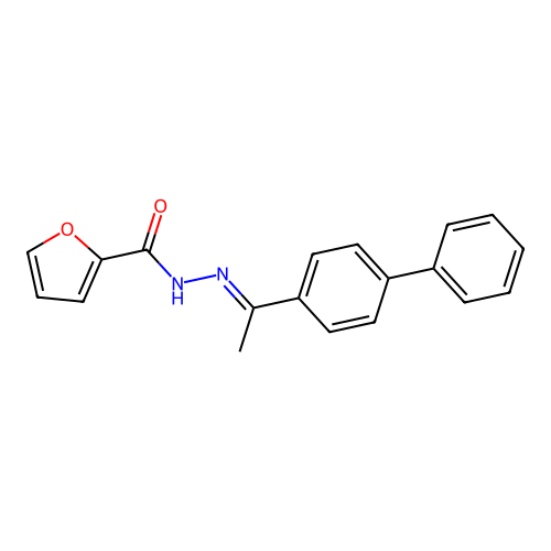 N-[(E)-1-(4-phenylphenyl)ethylideneamino]furan-2-carboxamide structure