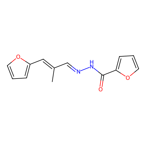 N'-[(1E,2E)-3-(furan-2-yl)-2-methylprop-2-en-1-ylidene]furan-2-carbohydrazide structure