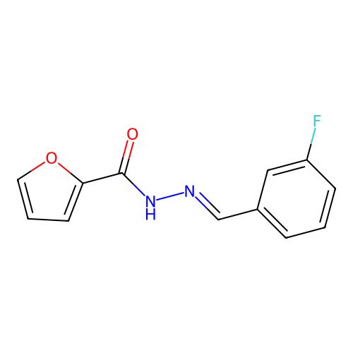N'-[(E)-(3-fluorophenyl)methylidene]furan-2-carbohydrazide structure