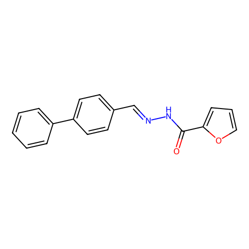N'-[(E)-biphenyl-4-ylmethylidene]furan-2-carbohydrazide structure