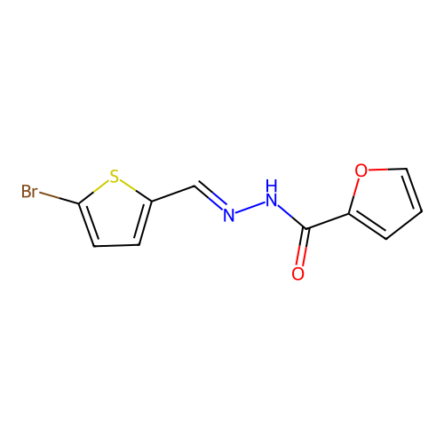 N-[(E)-(5-bromothiophen-2-yl)methylideneamino]furan-2-carboxamide structure