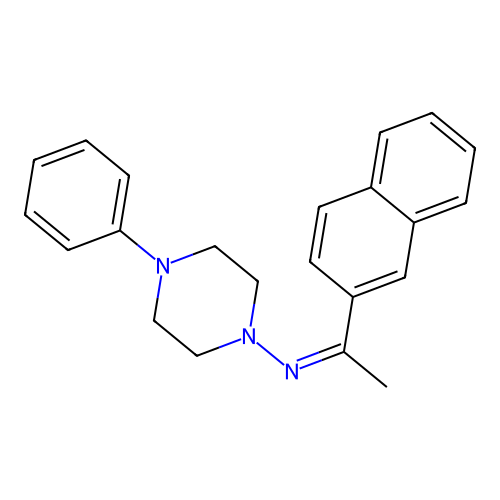 (Z)-N-(1-(naphthalen-2-yl)ethylidene)-4-phenylpiperazin-1-amine structure