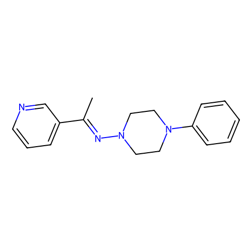 4-Phenyl-N-(1-(3-pyridinyl)ethylidene)-1-piperazinamine structure