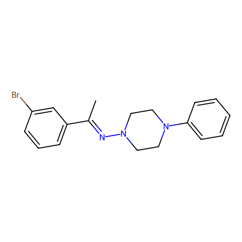 N-[(E)-1-(3-bromophenyl)ethylidene]-4-phenyl-1-piperazinamine structure