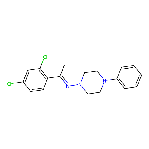 N-[(E)-1-(2,4-dichlorophenyl)ethylidene]-4-phenyl-1-piperazinamine structure