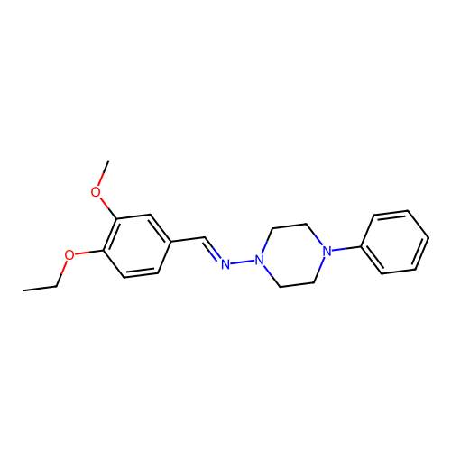 N-(4-Ethoxy-3-methoxybenzylidene)-4-phenyl-1-piperazinamine structure