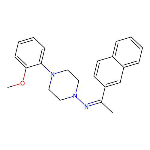 4-(2-methoxyphenyl)-N-[(1Z)-1-(naphthalen-2-yl)ethylidene]piperazin-1-amine structure