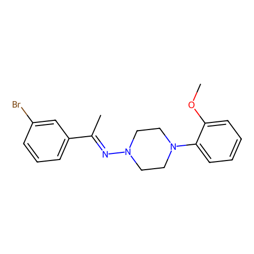 N-(1-(3-Bromophenyl)ethylidene)-4-(2-methoxyphenyl)-1-piperazinamine structure