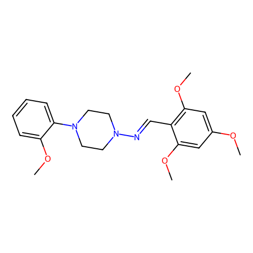 [4-(2-Methoxy-phenyl)-piperazin-1-yl]-(2,4,6-trimethoxy-benzylidene)-amine structure