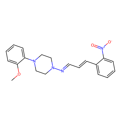 N-(4-(2-Methoxyphenyl)-1-piperazinyl)-N-(3-(2-nitrophenyl)-2-propenylidene)amine structure